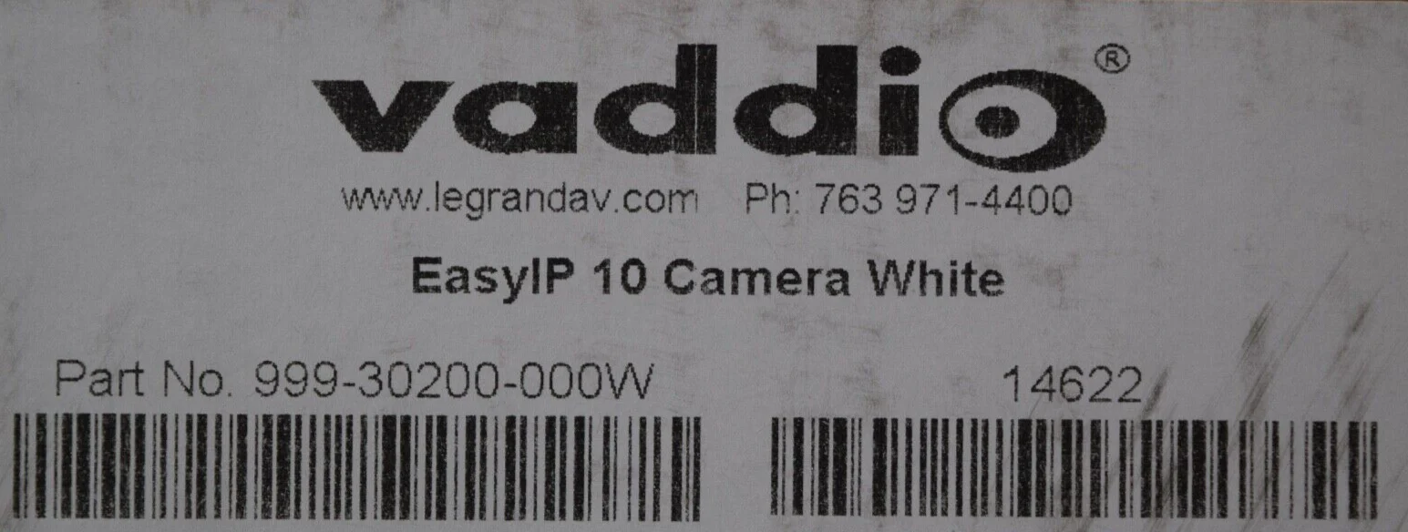 Vaddio EasyIP 10 Camera White 999-30200-000W (New Sealed) - Image 2
