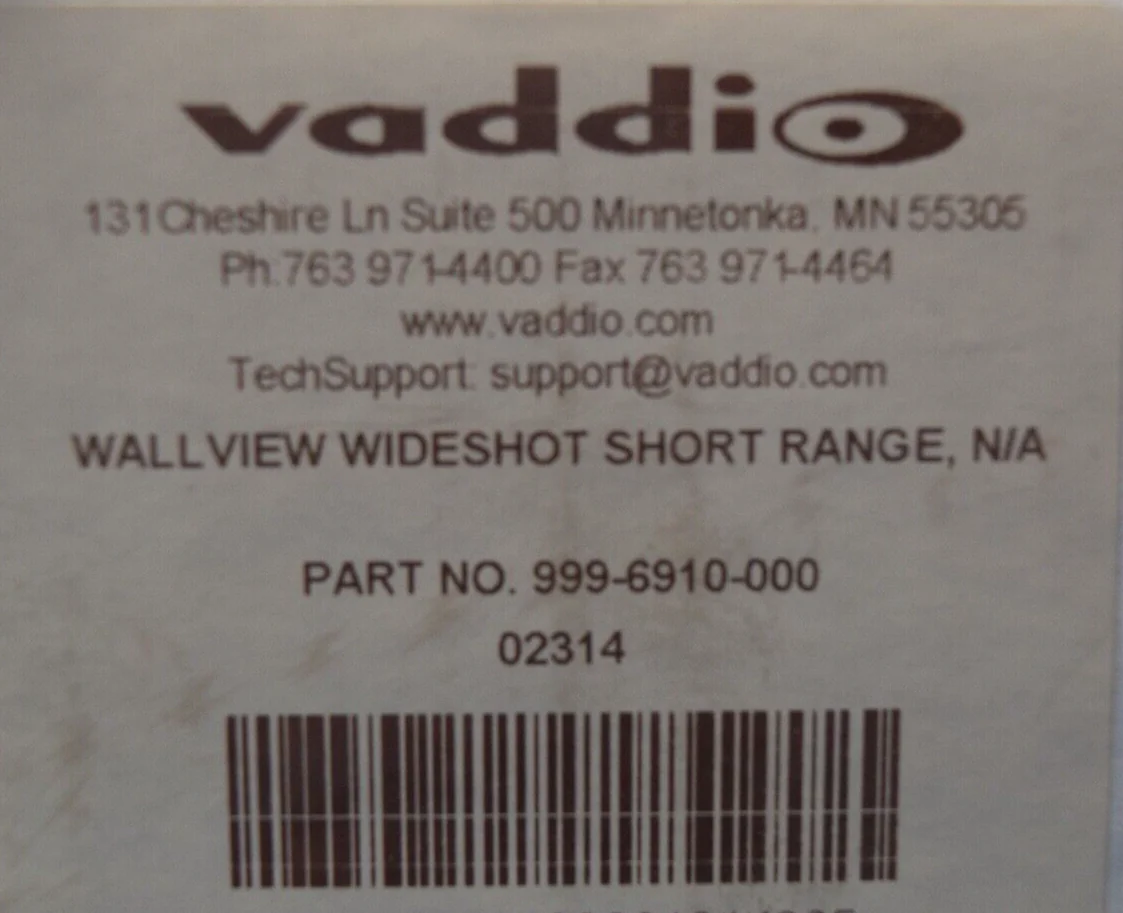 Vaddio WallVIEW WideSHOT Camera System w/ Wall Mount 999-6910-000 - Image 4
