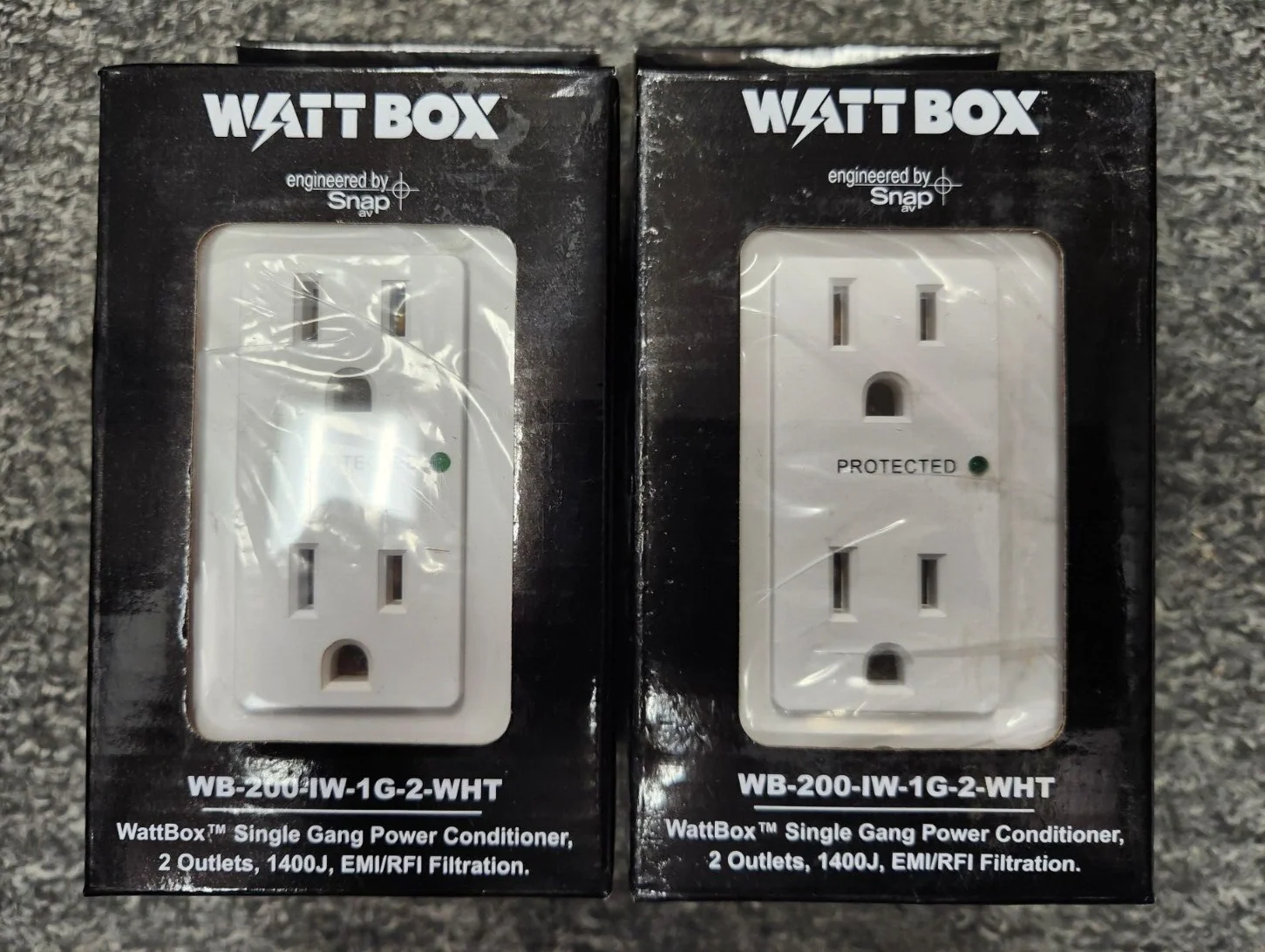 WattBox LOT OF 2  Single Gang Power Conditioner  WB-200-IW-1G-2-WHT Factory Seal