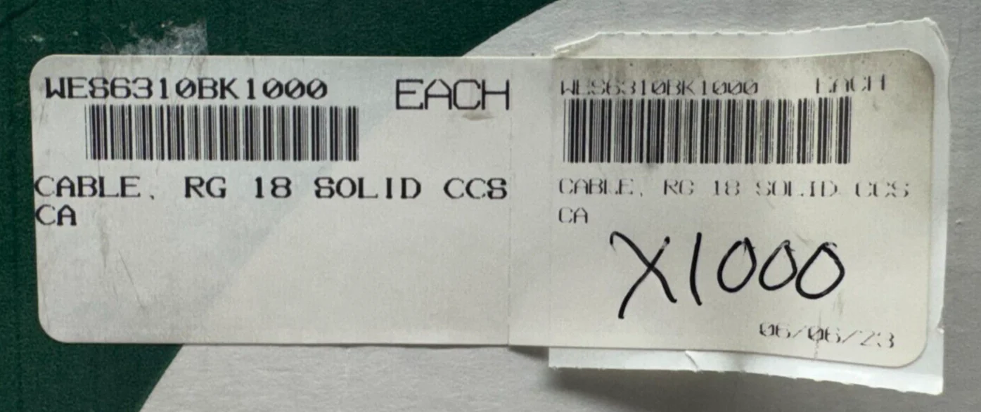 West Penn Wire 6310BK1000 RG6/U Braid Quad Shield CATV/MATV Outdoor 1000' 18 AWG - Image 5