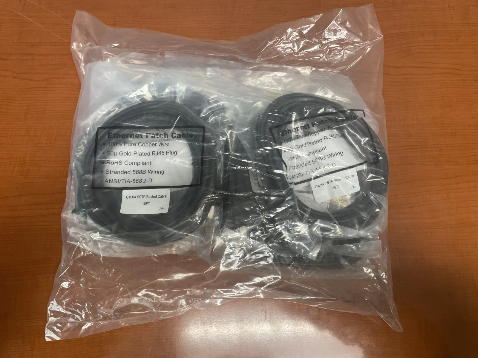 Windy City Wire 10' C6A Shielded Patch Cable in Black LOT OF 10 - Image 2